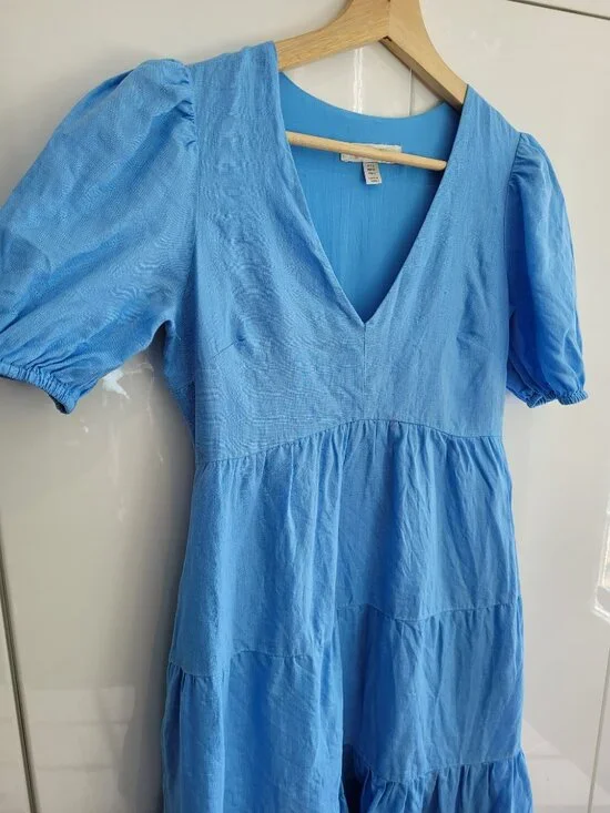Ever New Melbourne 100% Linen Light Blue Dress Size 2 US - Picture 6 of 12